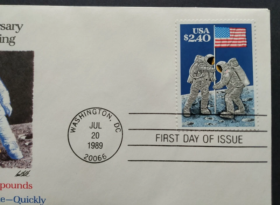 USA 1989 Space Astronaut 1st Moon Landing in 1969 1v Stamp FDC (official issue) - Image 2 of 3