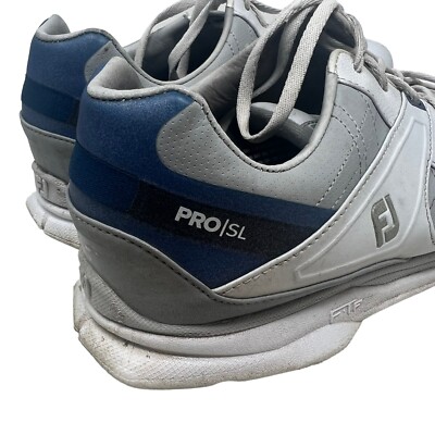 FootJoy Pro SL Mens Golf Shoes White Grey Leather Spikeless 53811 Size 7.5 W Footjoy Pro Sl Golf Shoe 53811 Men US 11 M | eBay main image 2