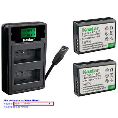 Kastar Battery LZD2 Charger for Canon LP-E10 LC-E10N & Canon EOS Kiss X50 Camera