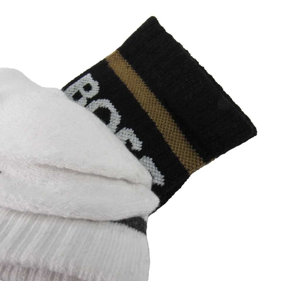 Hugo Boss Men's Socks 3 Pairs Black & White Made in Italy US 7-13 - Image 3 of 4