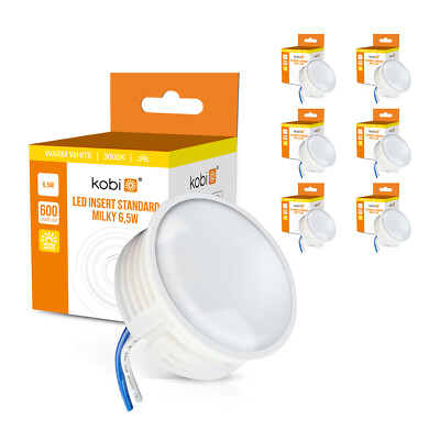 LED Insert Modul flach 600lm 230V 6,5W Warmweiß 3000K 6 Stück für Einbaustrahler
