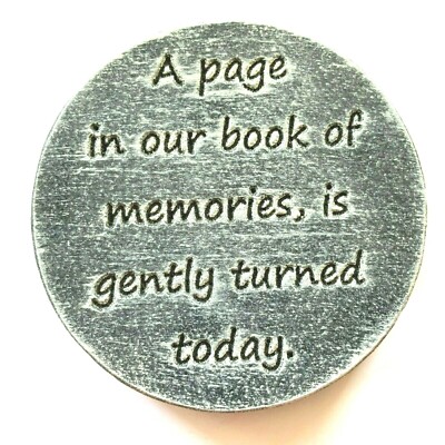 Plastic Memorial mold garden ornament plaster concrete casting 7.75" x