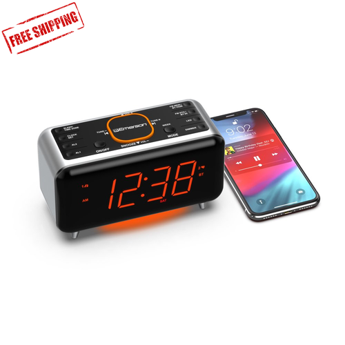 Emerson Radio Smartset Alarm Clock Radio with Bluetooth Speaker LED Display 👌 - Picture 4 of 12
