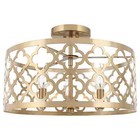 Kira Home Sutton 16" 3-Light Modern Semi-Flush Mount Ceiling Light, Metal Drum S