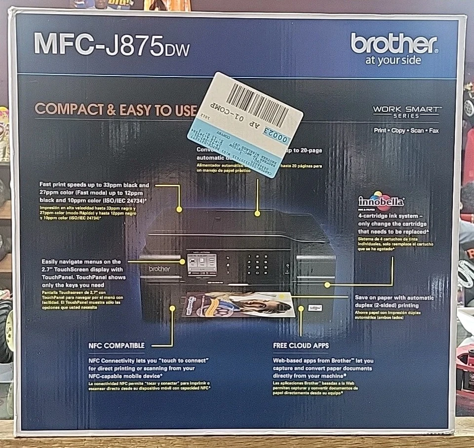 Brother MFC-J875DW All-In-One Inkjet Printer - Wireless Print- Fast Mode- SEALED - Image 2 of 4