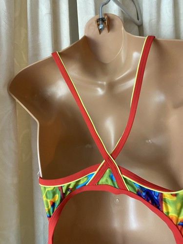 SPEEDO Women's Rainbow Print cross back Swim ENDURANCE Suit size 36 or 10 - Picture 5 of 7