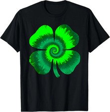 Four Leaf Clover Tie Dye St Patrick's Day Lucky Unisex T-Shirt S-5XL