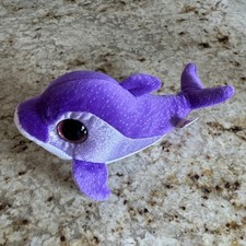 Ty Beanie Boos Flips The Purple Dolphin 6" Plush Stuffed Animal Glitter Eyes