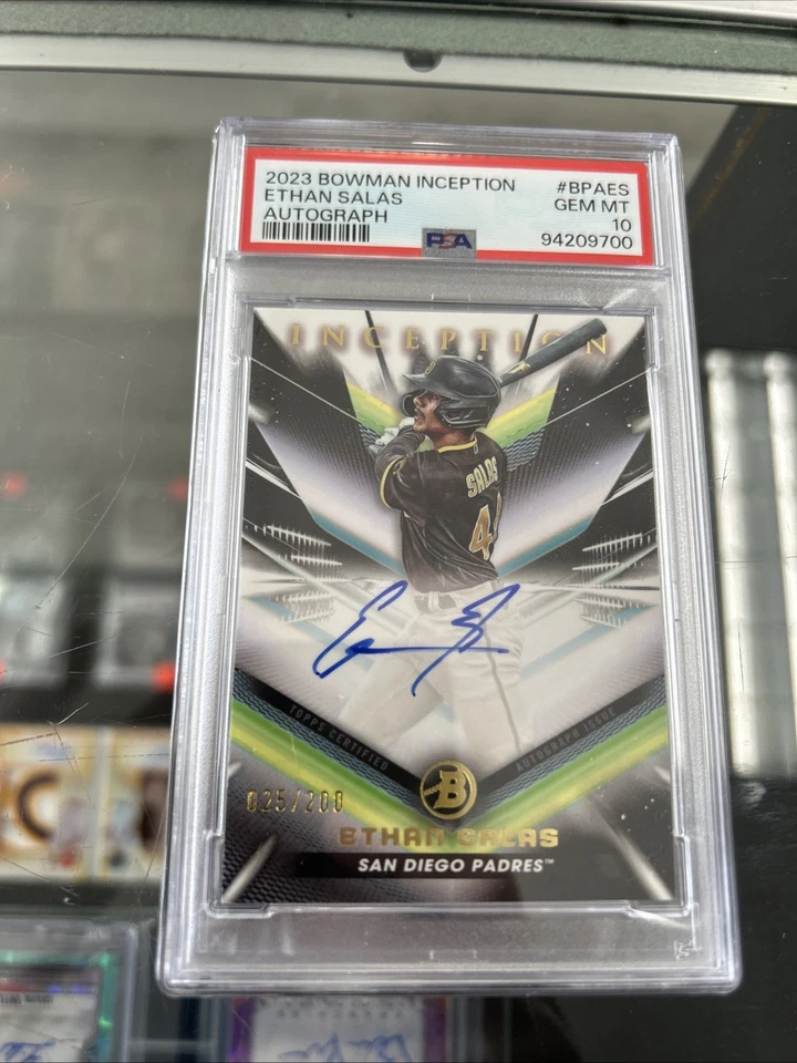 Ethan Salas 2023 Bowman Inception Autograph Prospect #/200 PSA 10 Gem 💎 Mint - Image 2 of 3