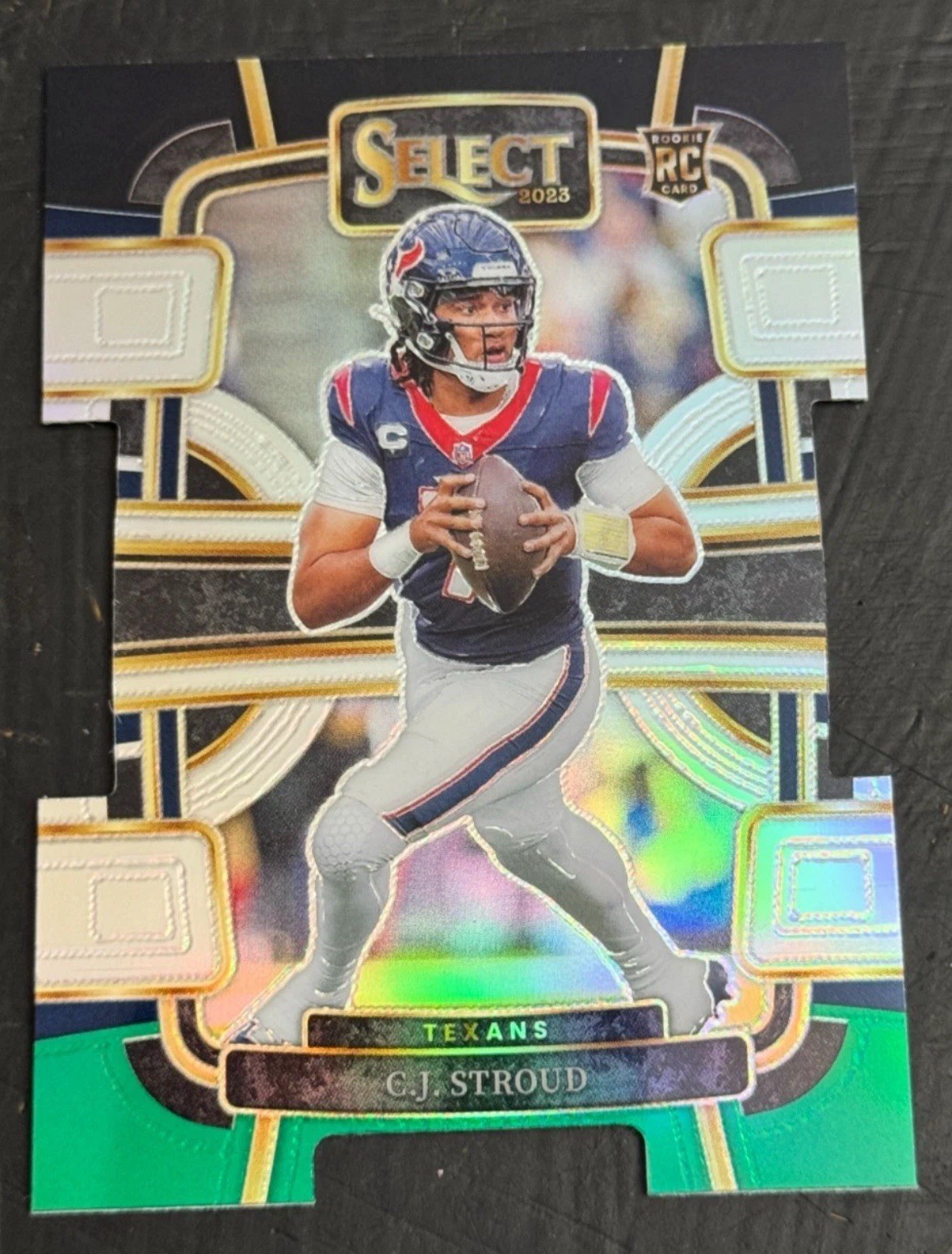 2023 Panini Select - Concourse C.J. Stroud #41 Black & Green Prizm Die-Cut (RC)