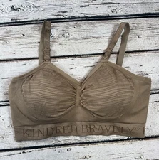 Kindred Bravely Brown Medium Bra Nursing Pumping Wireless Stretch