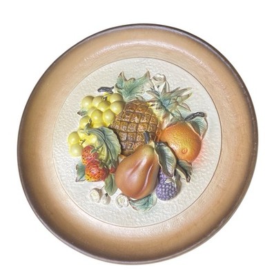 Plate JAPAN NAPCOWARE 3D FRUIT CHALKWARE Vintage 70s DECOR MCM