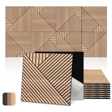 Artisan Acoustic Panels, 8 Pack Thread and Prism Woven Patterns, Natural Oak