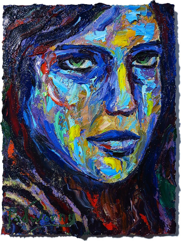 ORIGINAL OIL█PAINTING VINTAGE█GIRL EXPRESSIONIST█ART  ABSTRACT 2026 YOUNG WOMAN