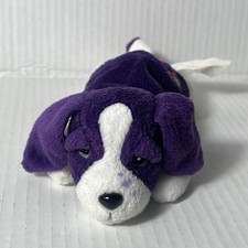 1998 Lisa Frank Fantastic Beans Buddies Beanie "Violet" Purple Dog Vintage 8  