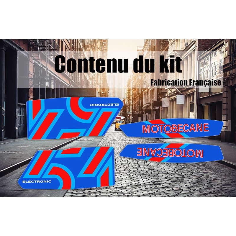 Kit stickers MBK Motobecane 51 J rouge en vinyle imperméable anti-UV pour mobylette