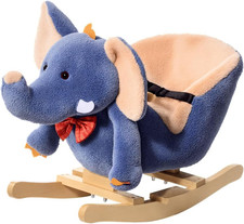 Children Kids Rocking Horse Toys Plush Elephant Rocker Seat with Sound Toddler