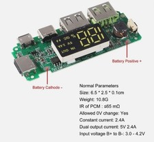 2 PCS 18650 Charging Board  Dual USB 5V 2.4A Mobile Power Bank Modul