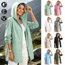 Damen Kapuze Wasserdichte Regenjacke Atmungsa...