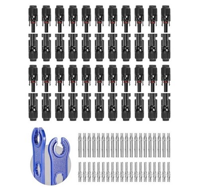 BougeRV 88 PCS Solar Connectors Spanners Solar Panel Cable Connectors 44 Pairs