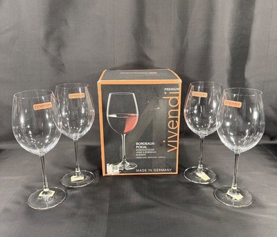 Nachtmann Vivendi Bordeaux Crystal Glass Stemware Set Of 4 Germany New Open Box