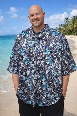 ROBERT GRAHAM Men's 2XLT Short Sleeve Button Up Floral Stretch Shirt -3077