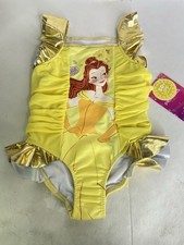 Disney Princess Beauty Belle Yellow One Piece Swimsuit Swimwear Girls Size 3T