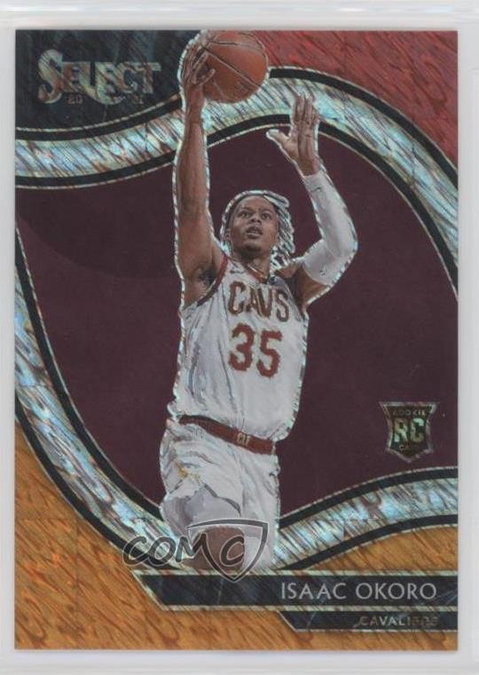 2020 Select Courtside Red White Orange Shimmer Prizm Isaac Okoro Rookie RC 0b3