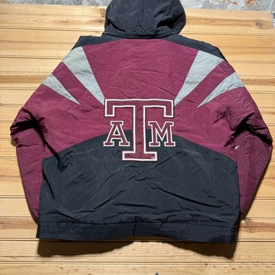 Vintage 90s Texas A&M Aggies NCAA Embroidered Hooded Windbreaker Jacket - Large