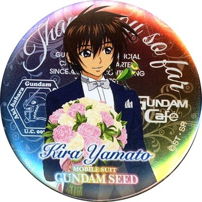 Kira Yamato Gundam Cafe Arigato Project Select Magnet Badge Thanks Japan U675