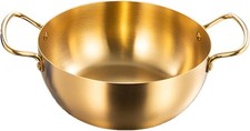 Korea Ramen Pot Stainless Steel Double Handle Fast Heating Noodle Cooking - Gold