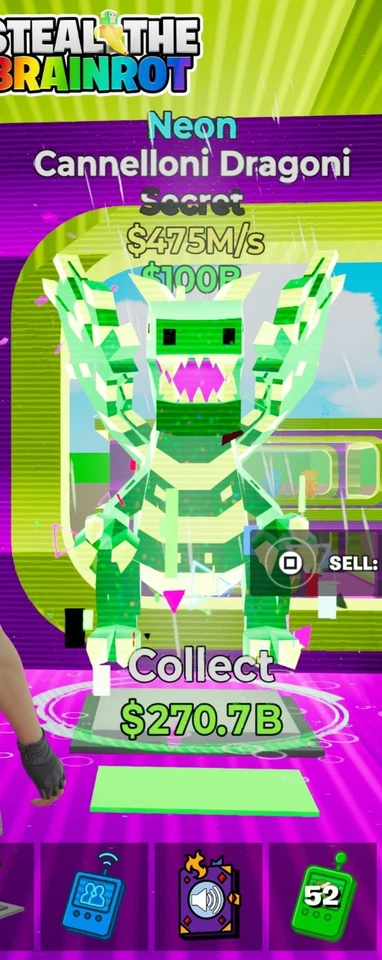 Fortnite Steal the Brainrot  Canelloni Dragoni in Neon