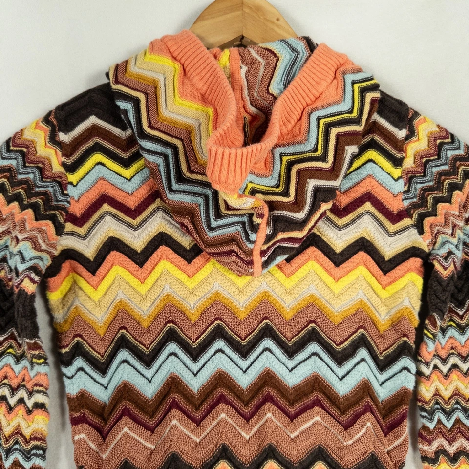 SUÉTER CÁRDIGAN CON CAPUCHA MISSONI Target Colore Zig Zag Chevron - Niñas MEDIANO Foto 4 de 4