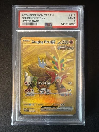 Pokémon Gouging Fire EX Gold Secret Rare Card 214/162 PSA 9