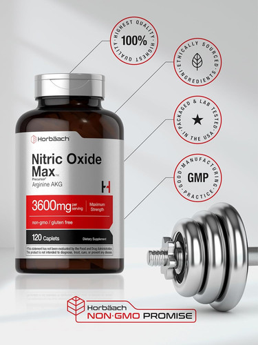 Horbäach Stickstoffmonoxid Max 3600mg | 120 Kapseln | mit Arginin AAKG für Männer... - Bild 6 von 8