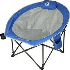 ROCK CLOUD Folding Camping Chair Oversized Padded Moon Chairs Outdoor Blue 