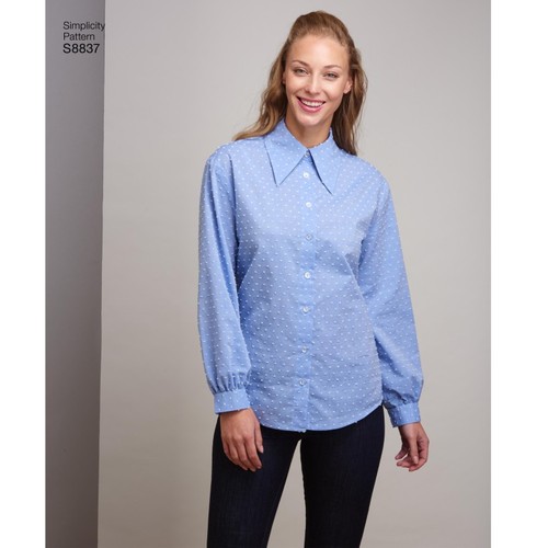 Simplicity Sewing Pattern 8837 Misses 14-22 Easy Shirt with Sleeve Collar Var - Picture 4 of 4