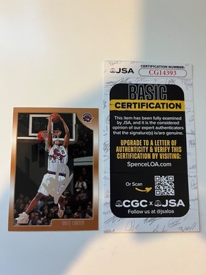 Vince Carter 1998-1999 Topps Autograph Rookie Card Toronto Raptors JSA COA