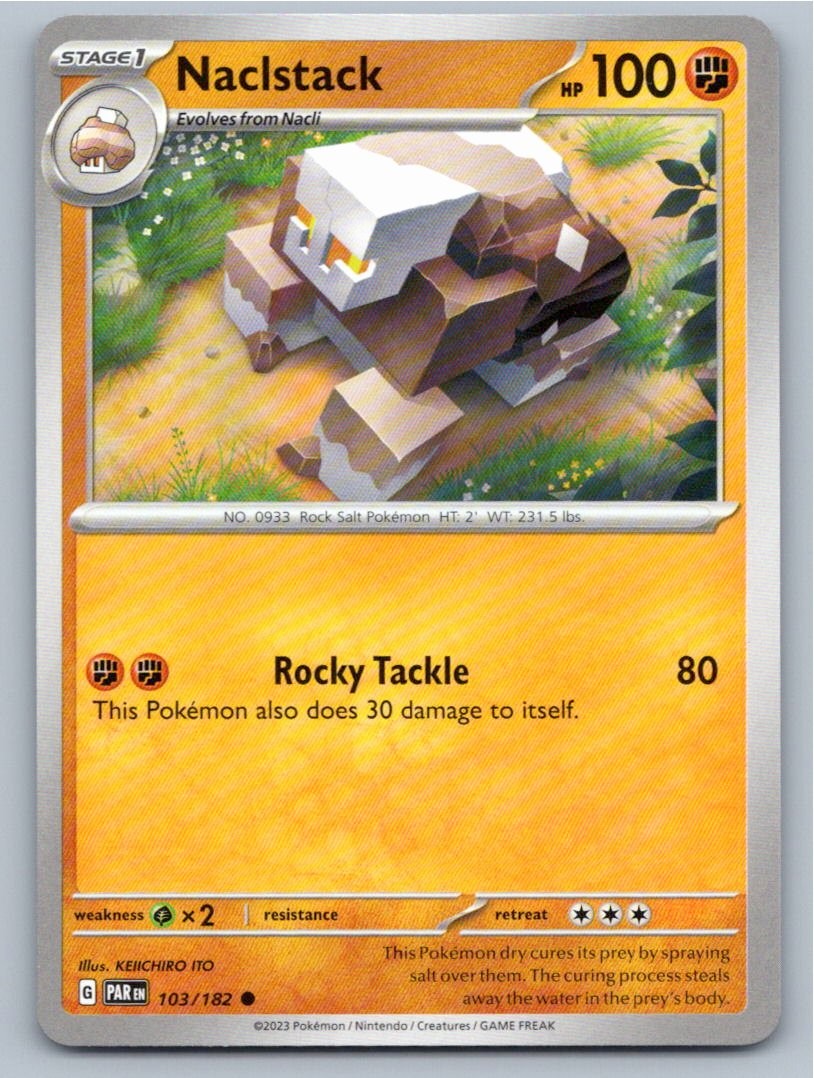 2023 POKEMON NACLSTACK PARADOX RIFT 103/182 COMMON NM A36033 FREE S&H