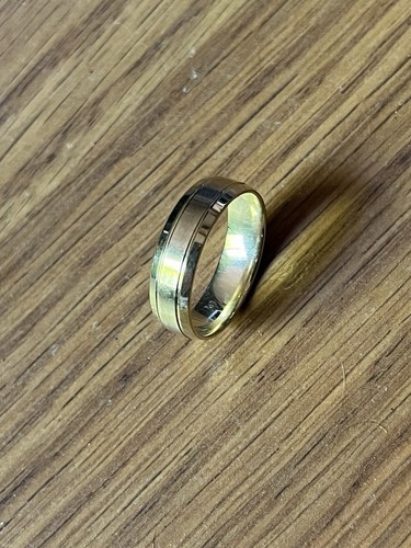 Mens Wedding Band, size 10, 6 mm solid 10 kt yellow gold Brushed