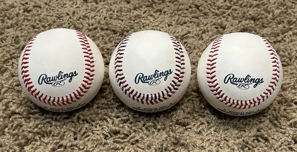 3 pelotas de béisbol oficiales de la Asociación Americana Rawlings diferentes - ¡NUEVAS PELOTAS! Foto 2 de 4
