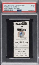 September 3, 1978 Earl Cambell NFL Debut Ticket Stub PSA 1 Houston Oilers HOF