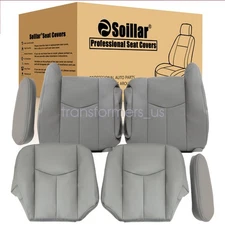 Front Leather Seat Cover Fits GMC Yukon Chevy Suburban Tahoe 2003 2004 2005 2006