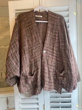 Yasuko Kurisaka One Size Cotton Handwoven Jacket Art-to-Wear Japanese Designer