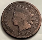 1887 Indian Head Cent Penny AG Details BN BN313