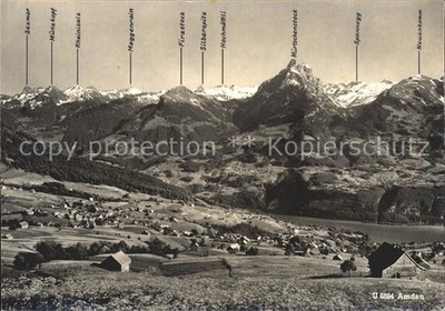 Amden Walensee SG Panorama with Alps
