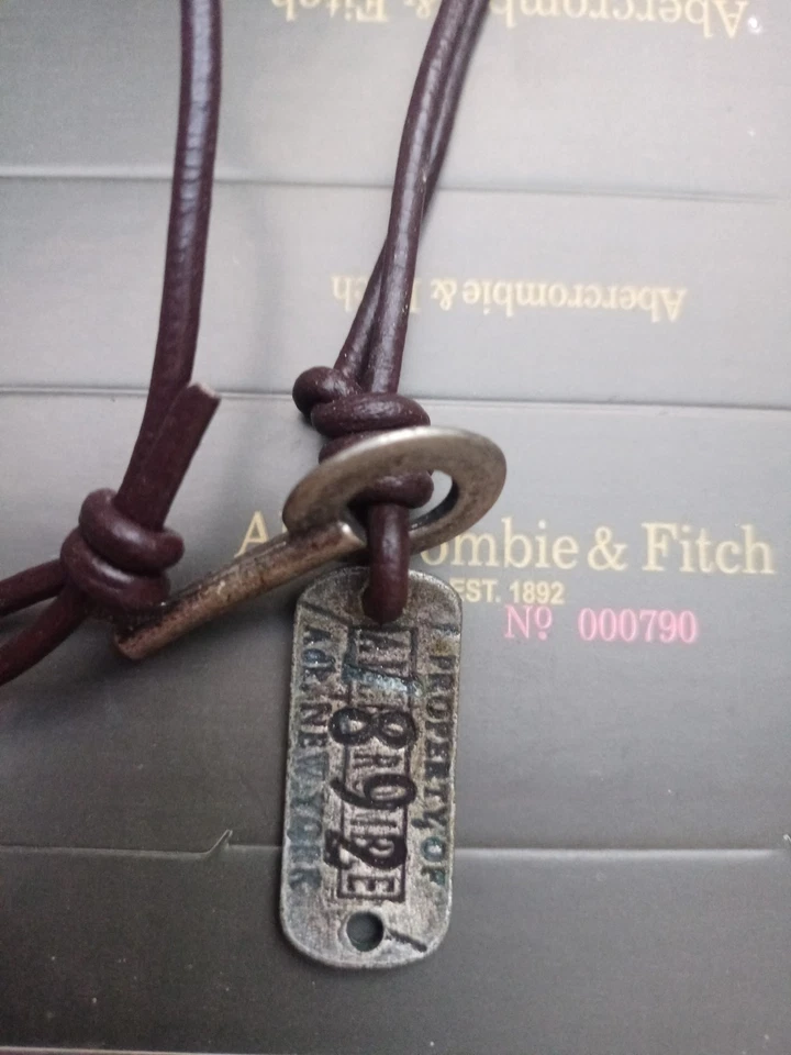 Abercrombie Fitch Brown Leather adjustable Necklace for Men - Image 3 of 4