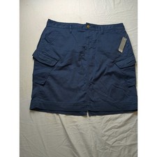 Vintage Y2K Old Navy Cargo Mini Skirt Navy Blue NWT Dead Stock Pockets Modest 12