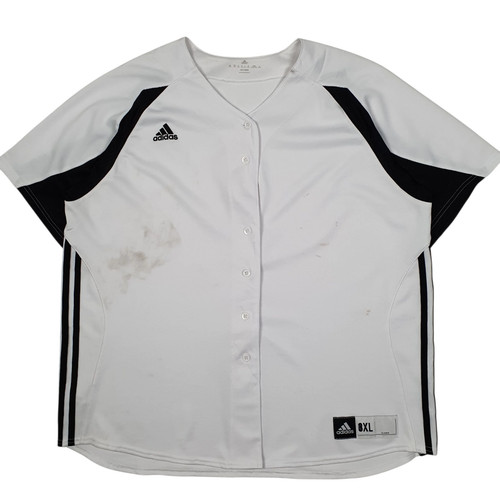 Adidas Weiß Shirt Baseball Trikot Kurzarm Polyester Herren XXXL - Bild 1 von 6