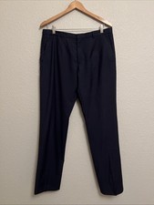 Hugo Boss Virgin Wool Mens Dress Pants Trouser Navy Slacks Career 34 X 33.5